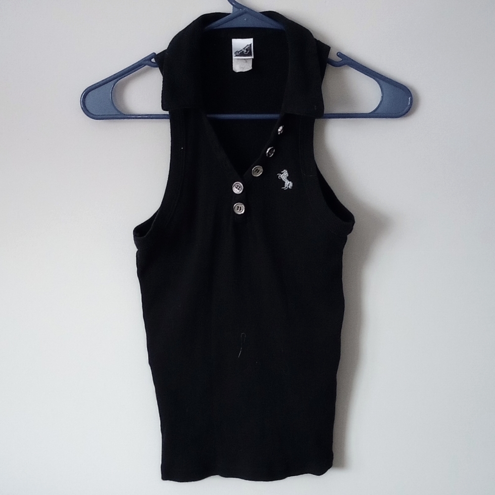 Cowgirl Up racer back tank Black Large